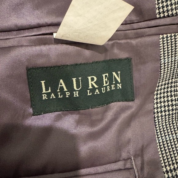 RALPH LAUREN HOUDSTOOTH PLAID SPORT COAT JACKET black blue 40S - Picture 6 of 9